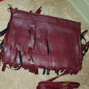 Burgundy purse clutch for evenings